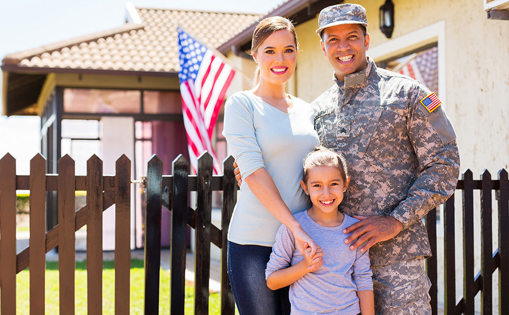 Family after signing for VA home loan